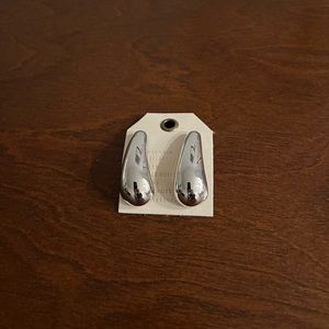 Anthropologie silver oval drop earring